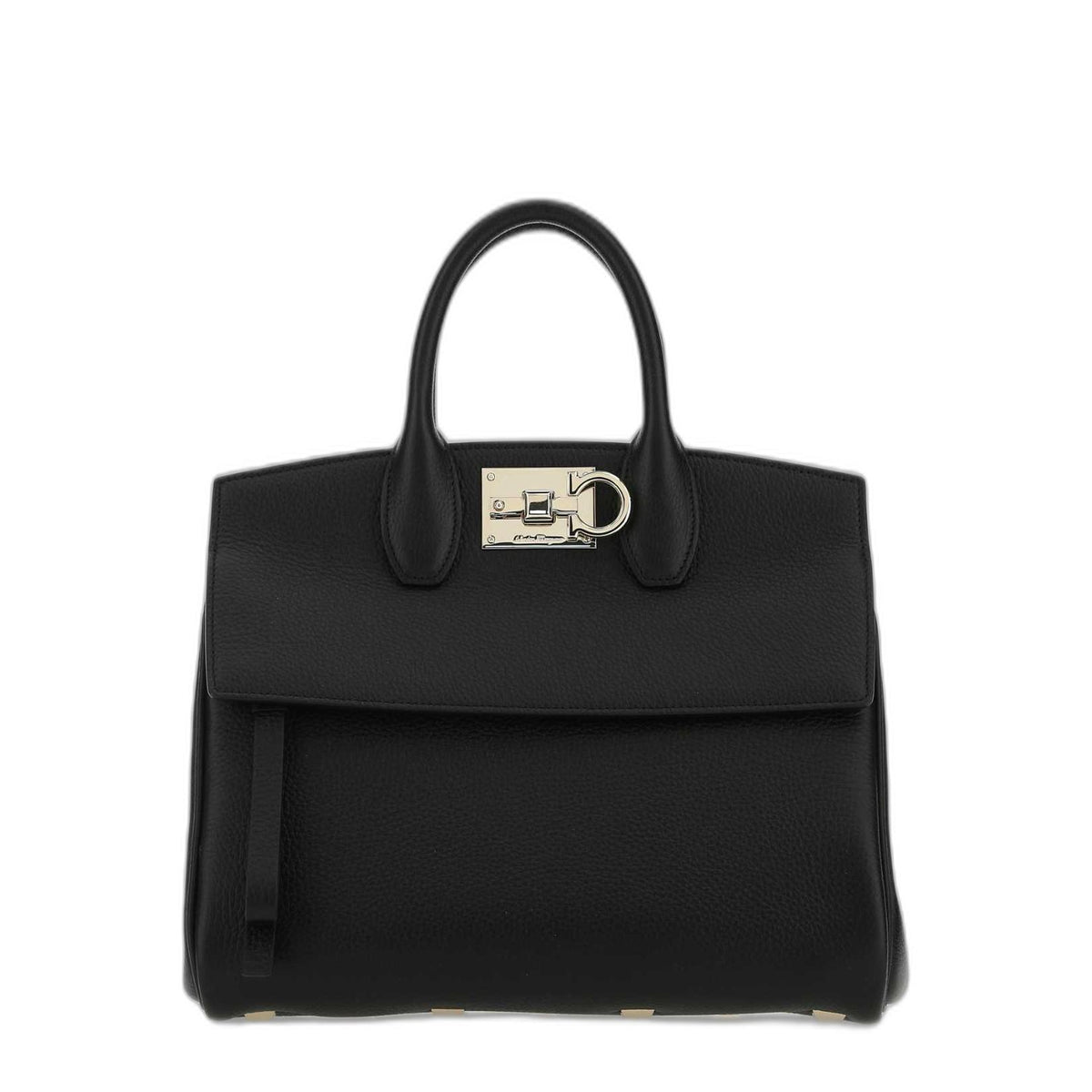 Black leather The Studio handbag