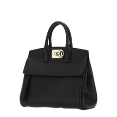 Black leather The Studio handbag