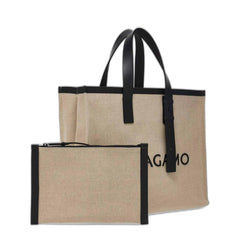 FERRAGAMO Logo canvas tote