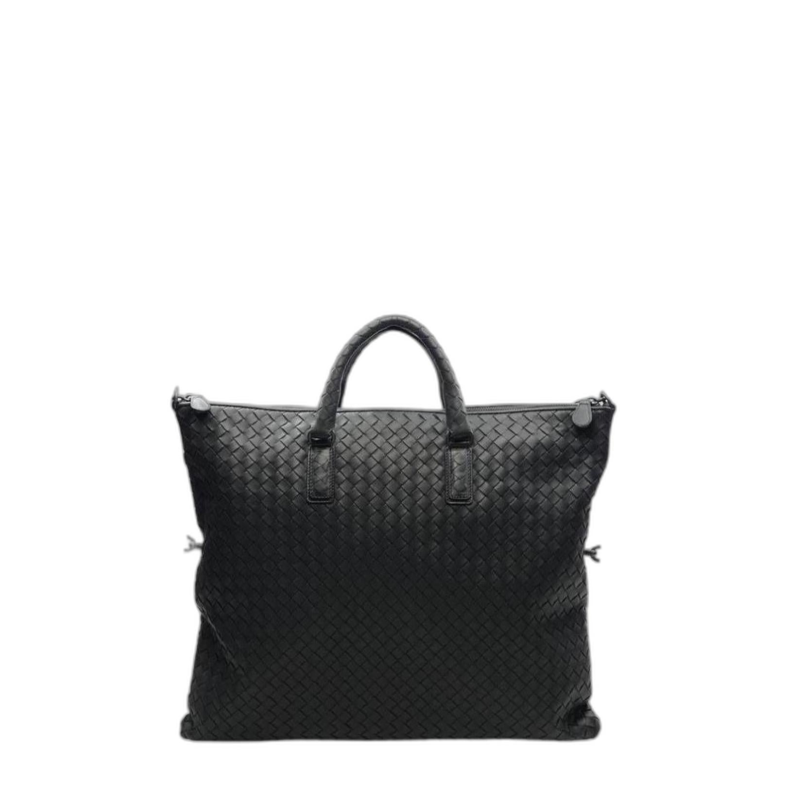 Convertible Weaved Tote Bag in Black