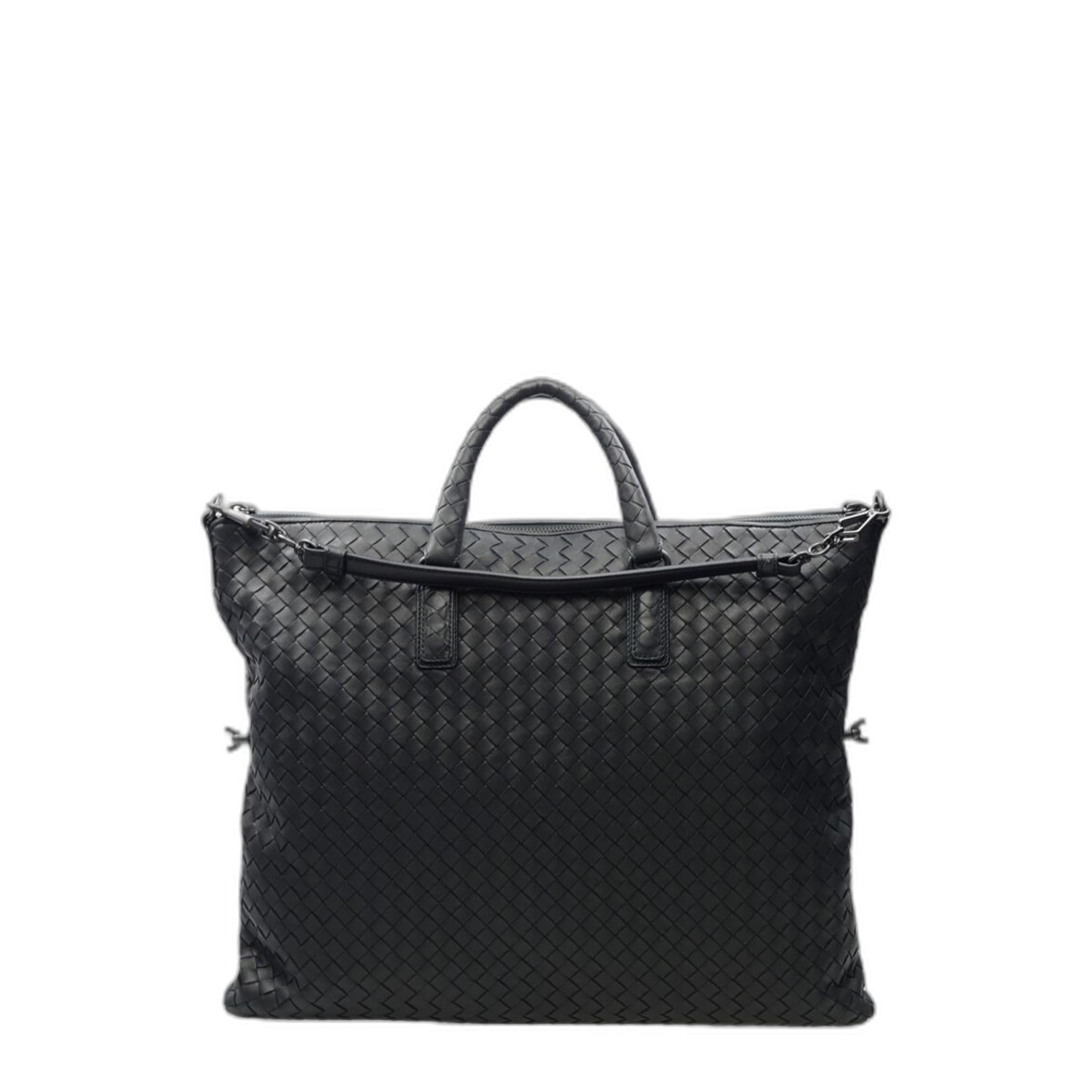 Convertible Weaved Tote Bag in Black