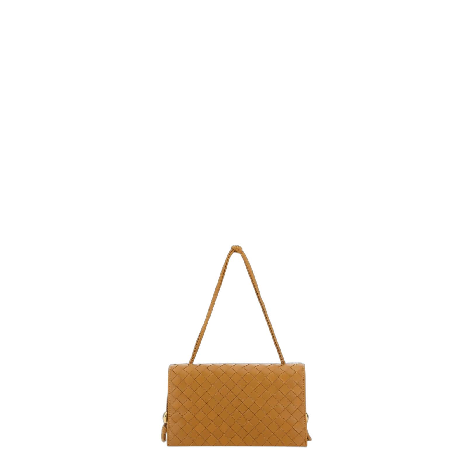 Ochre Leather Trio Pouch On Strap Shoulder Bag