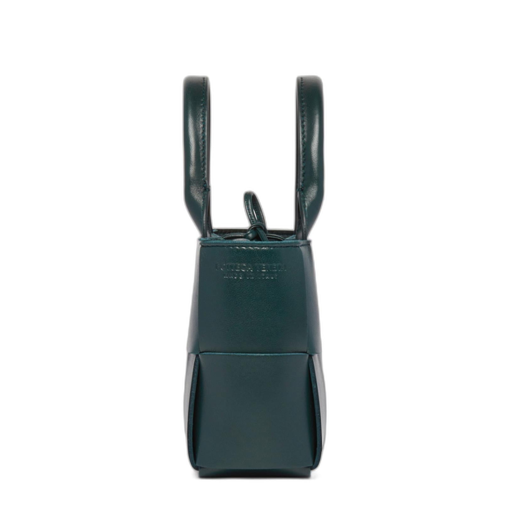 Candy Arco Leather Tote Bag in Dark Green