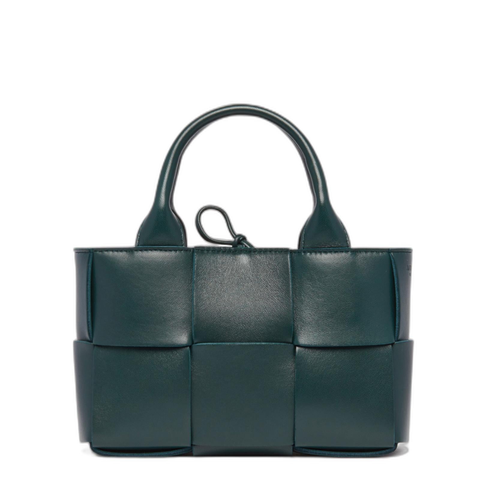 Candy Arco Leather Tote Bag in Dark Green
