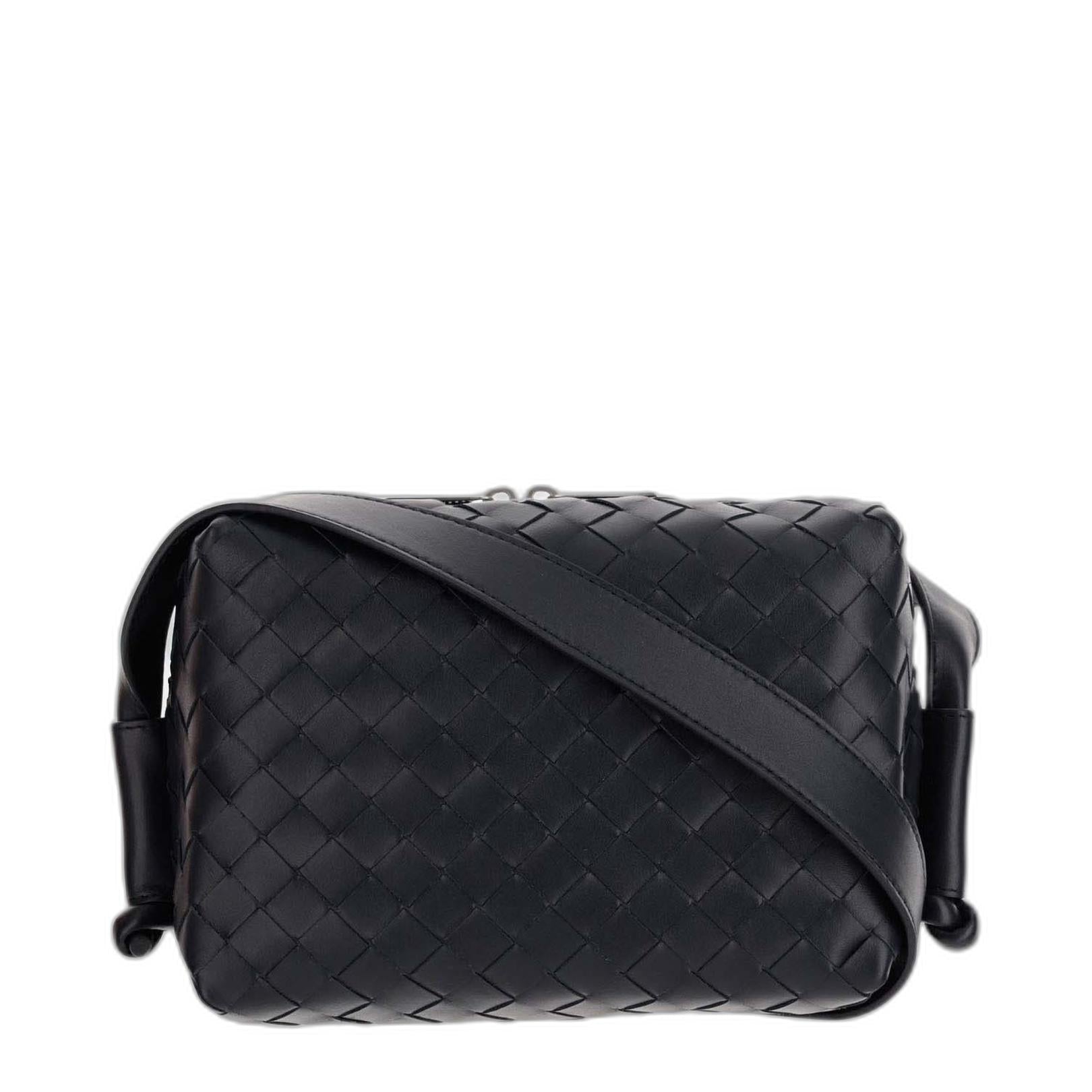 Loop Intrecciato Leather Bag in Black