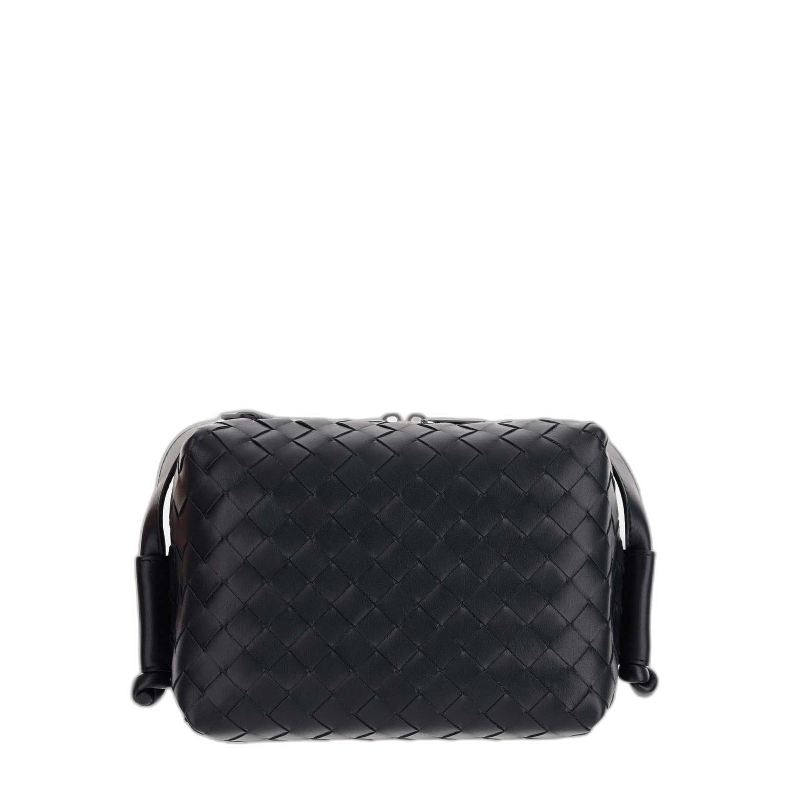 Loop Intrecciato Leather Bag in Black