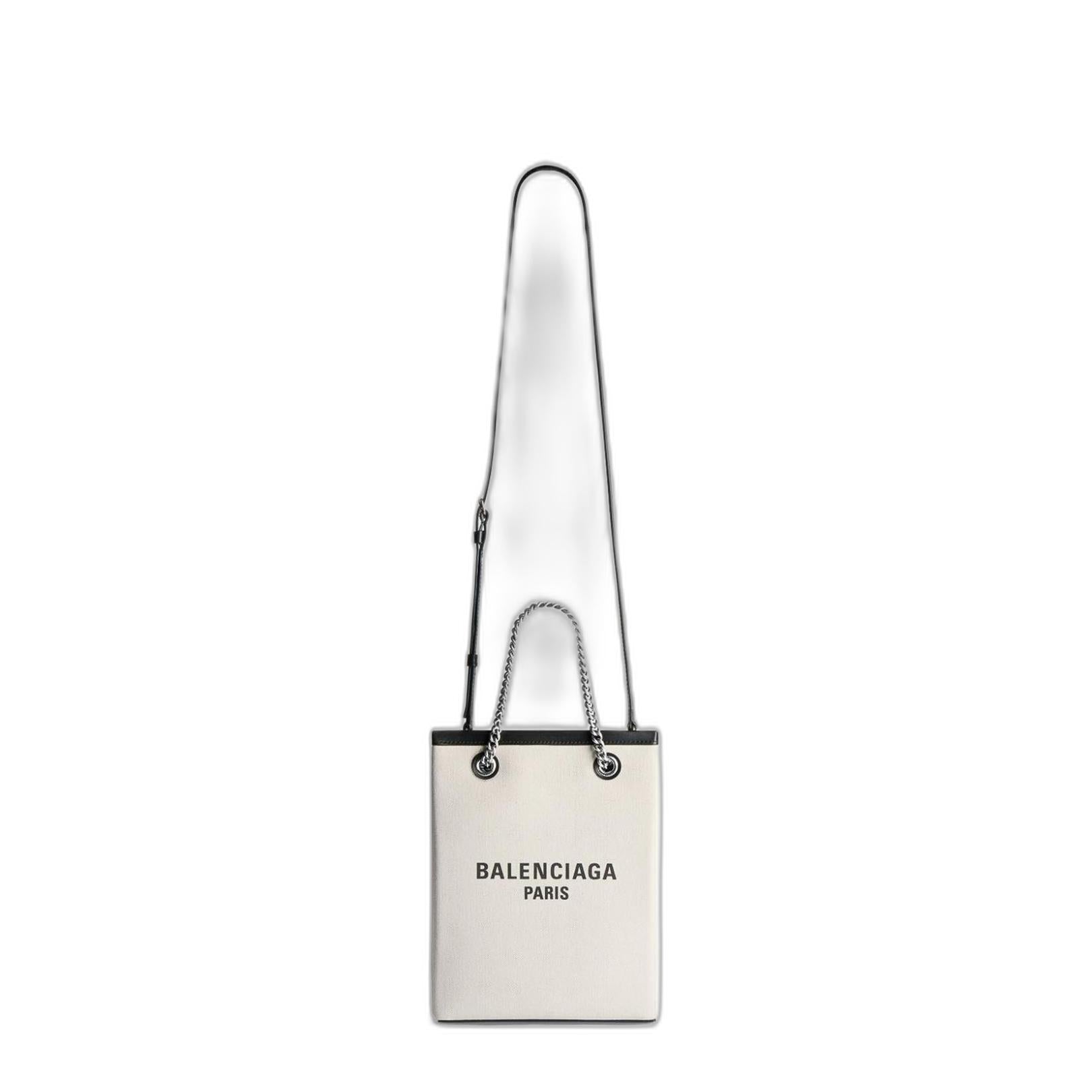 Duty Free Phone Holder In Light Beige Cotton Canvas