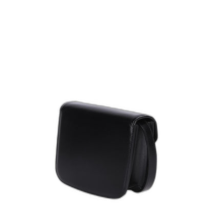 Ferragamo Black Leather Small Fiamma Crossbody Bag