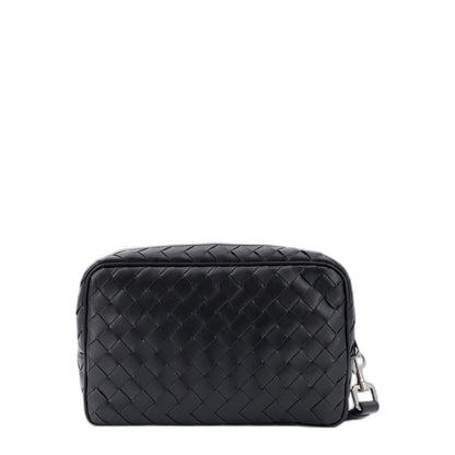 Intrecciato Pouch With Wristlet in Black