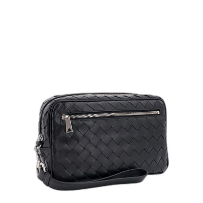 Intrecciato Pouch With Wristlet in Black
