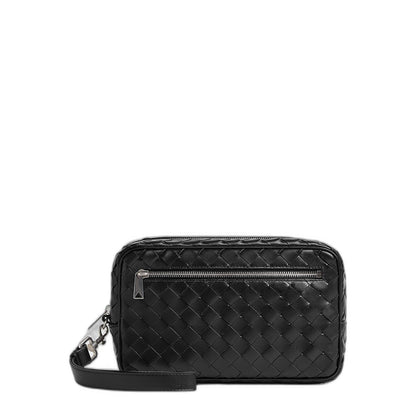 Intrecciato Pouch With Wristlet in Black