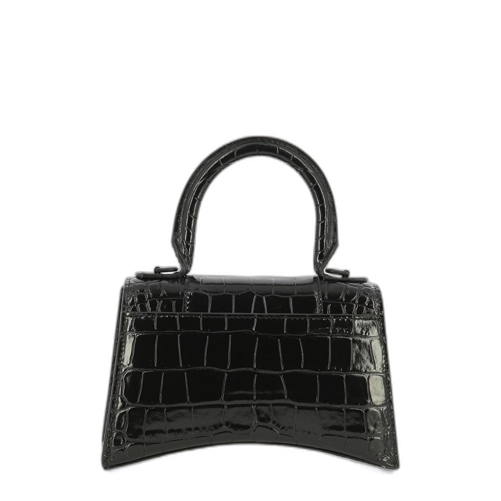 鳄鱼压纹沙漏XS手提包