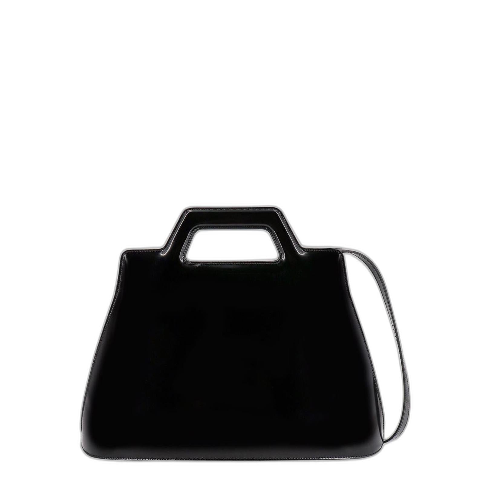 Wanda Leather Tote Bag in Black