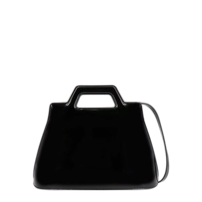 Wanda Leather Tote Bag in Black