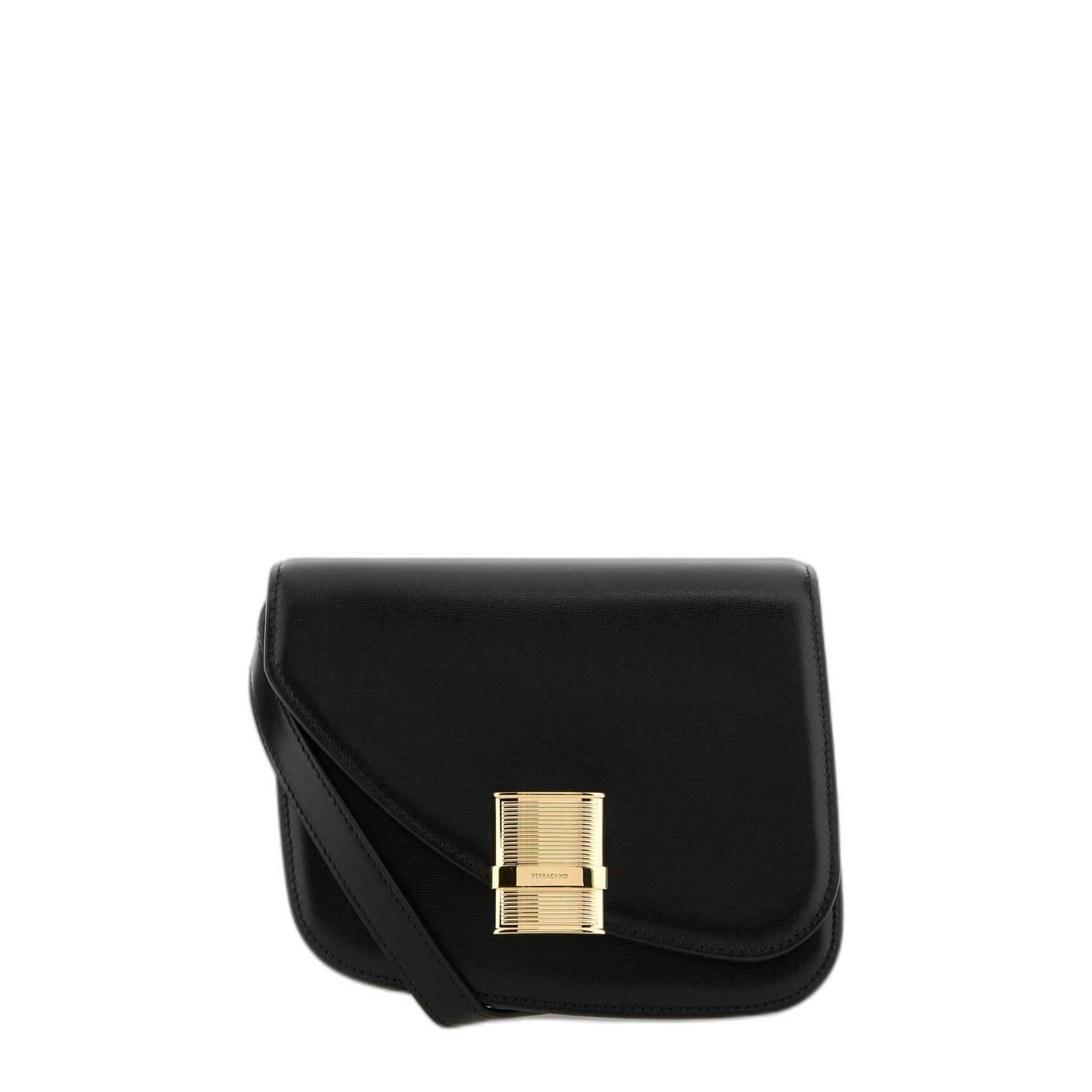 Ferragamo Black Leather Crossbody Bag