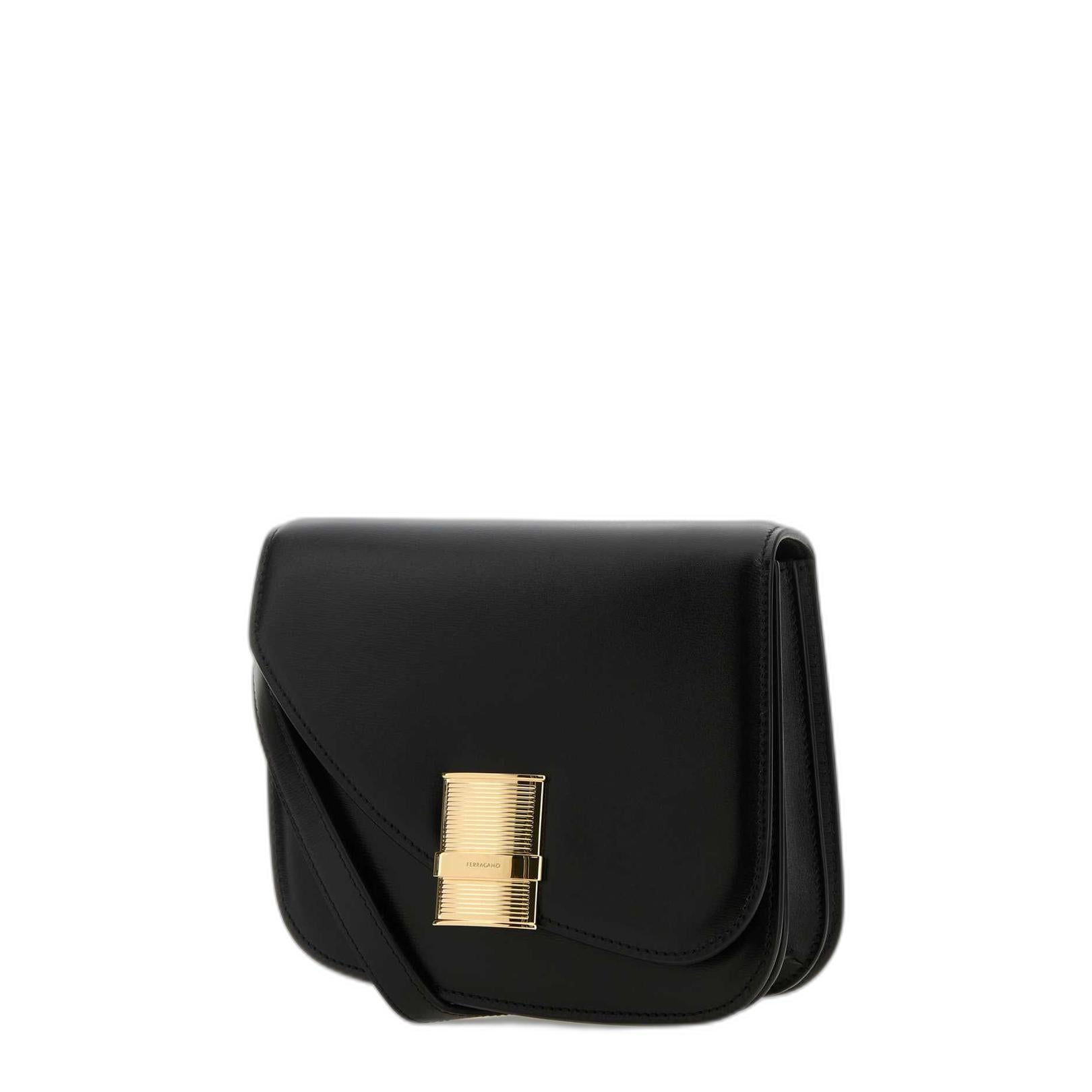 Ferragamo Black Leather Crossbody Bag