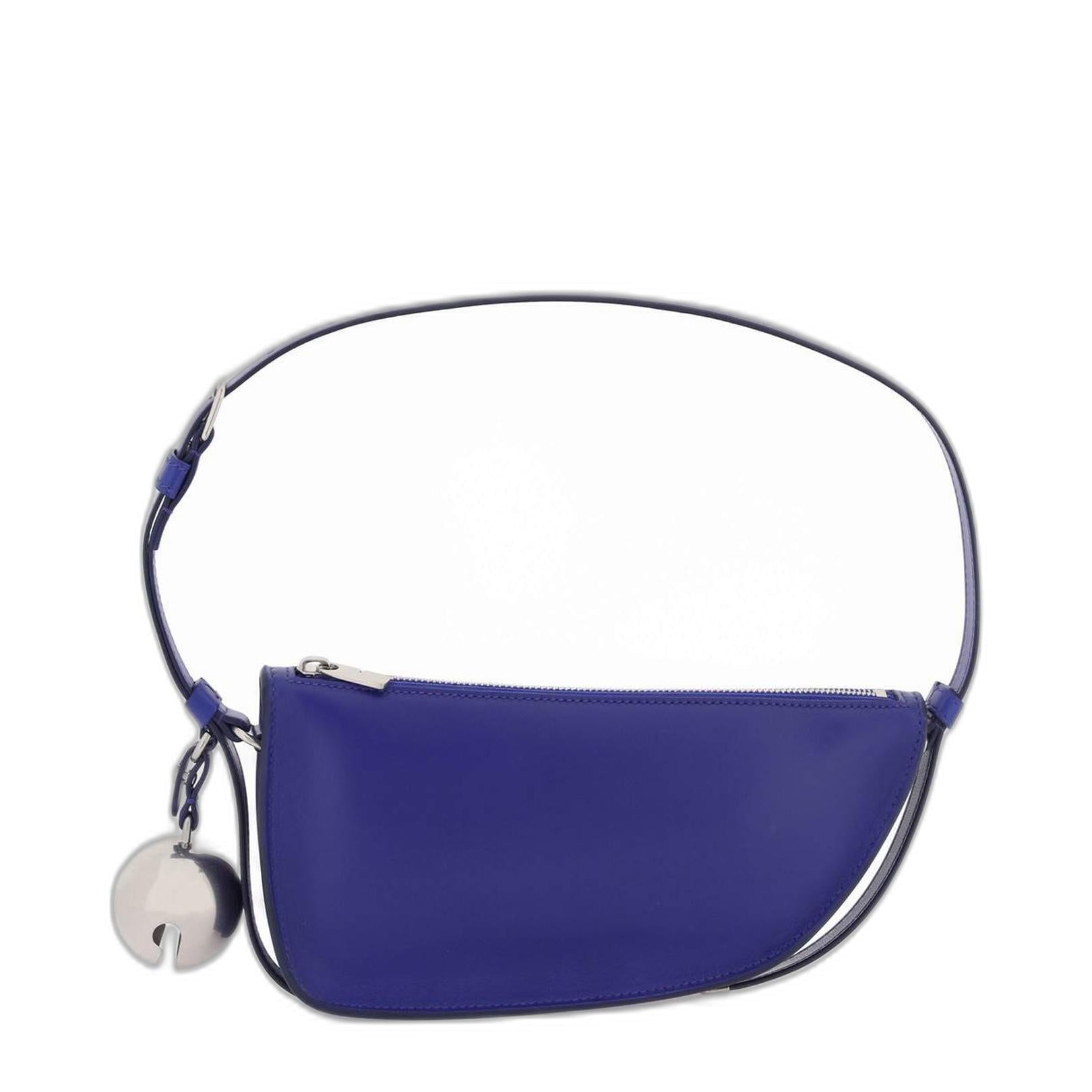 Dark Blue Shield Leather Shoulder Bag