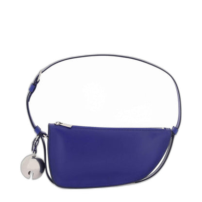 Dark Blue Shield Leather Shoulder Bag