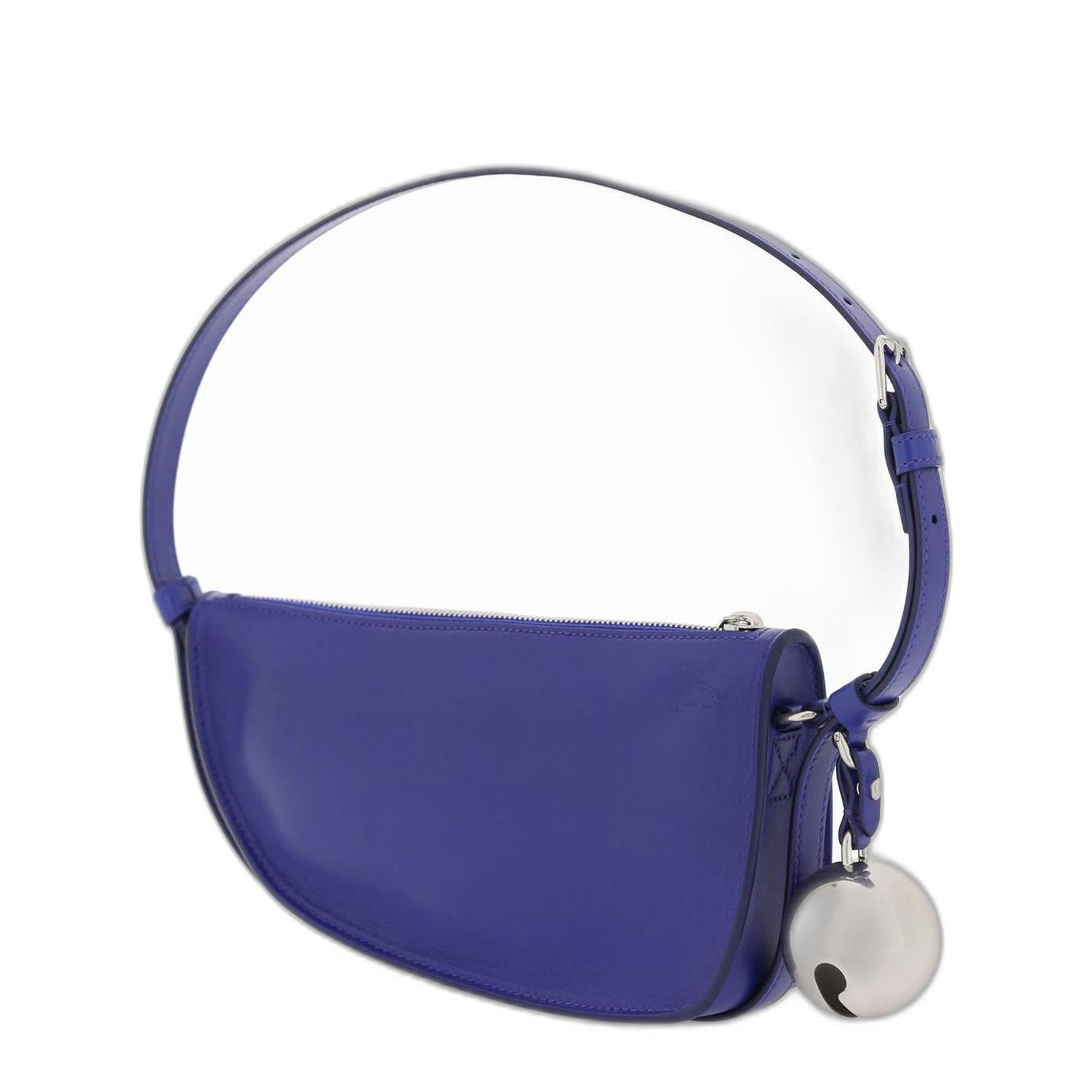 Dark Blue Shield Leather Shoulder Bag