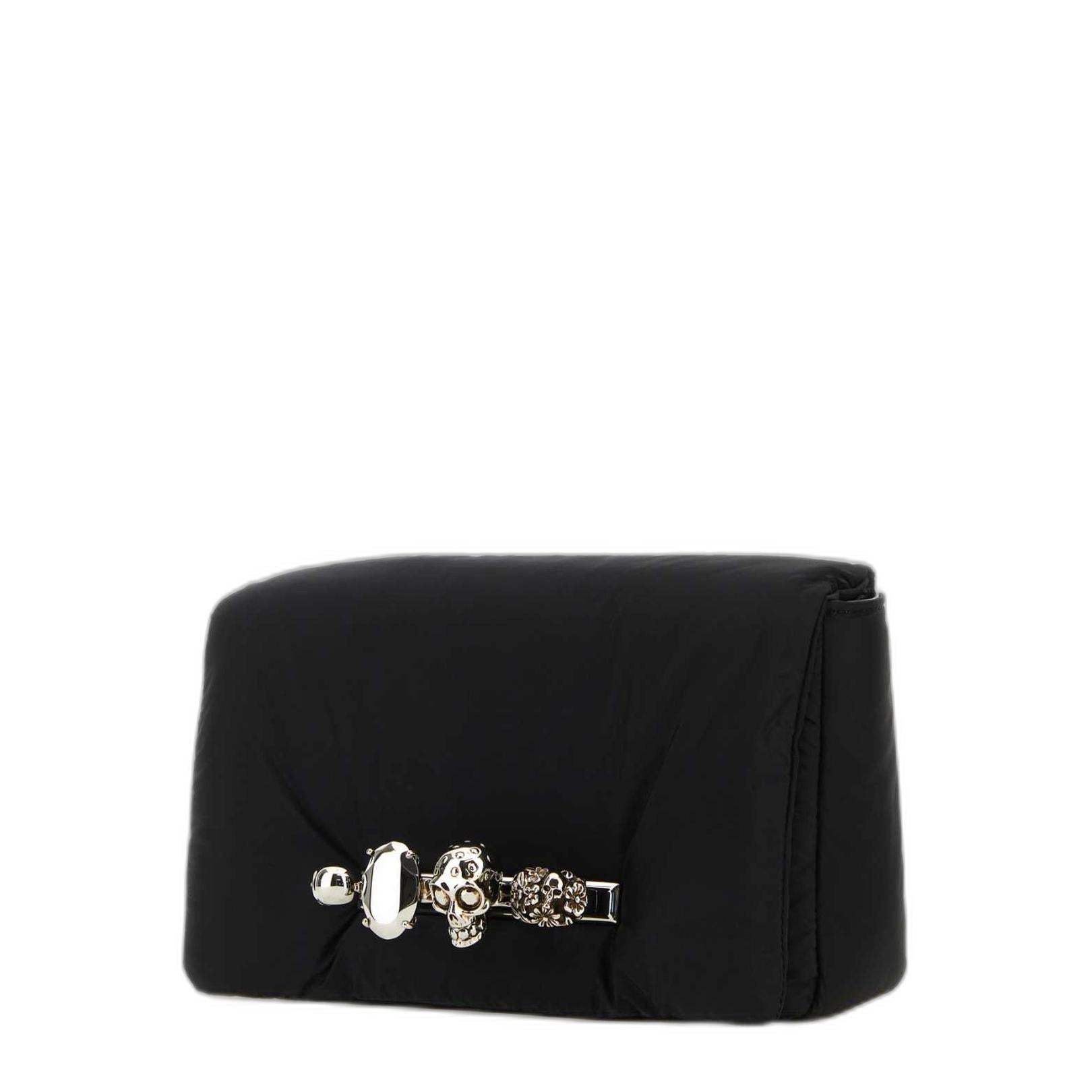 黑色尼龙蓬松指节腰包