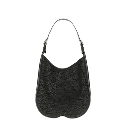 Black Leather Medium Chess Shoulder Bag