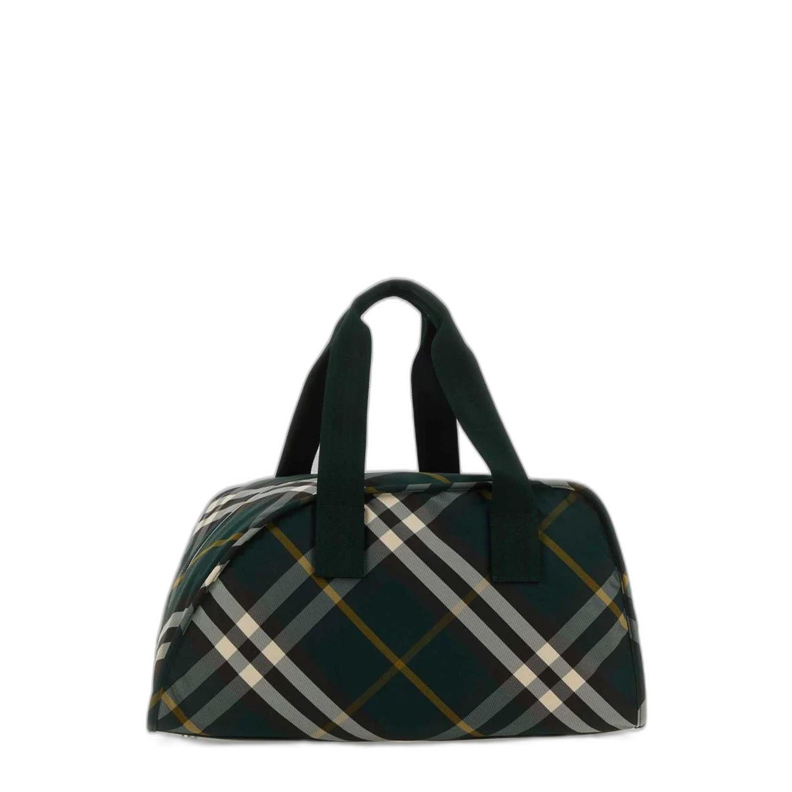 Shield Duffle Check Green Bag