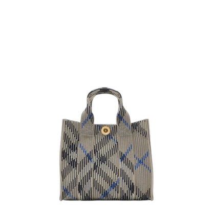 Mini Check Knitted Tote in Lichen