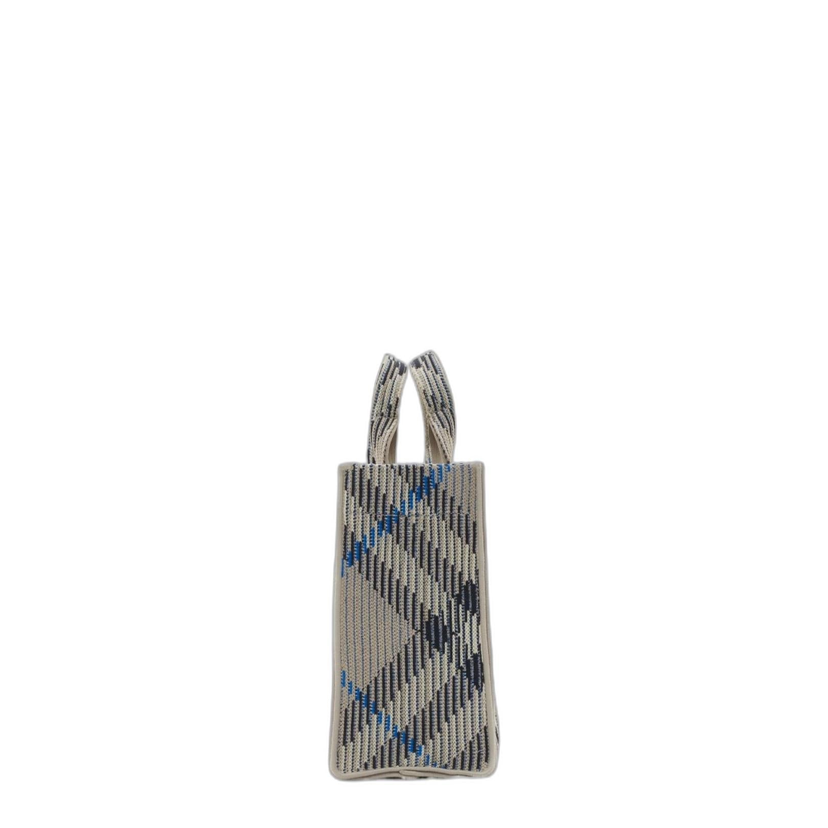 Mini Check Knitted Tote in Lichen