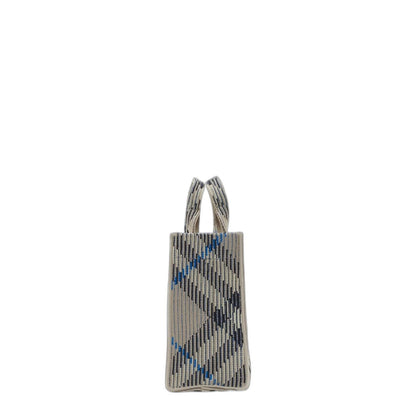 Mini Check Knitted Tote in Lichen
