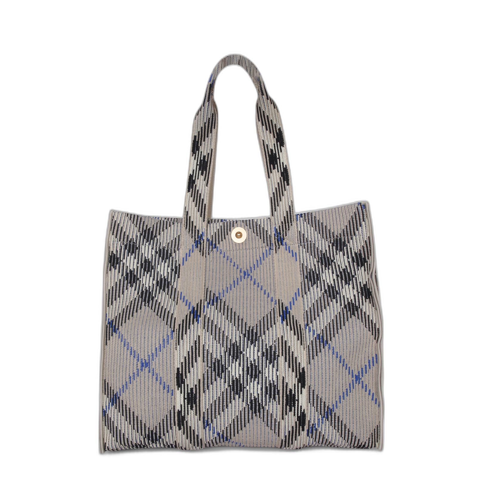 Medium Check Lichen Beige Tote Bag