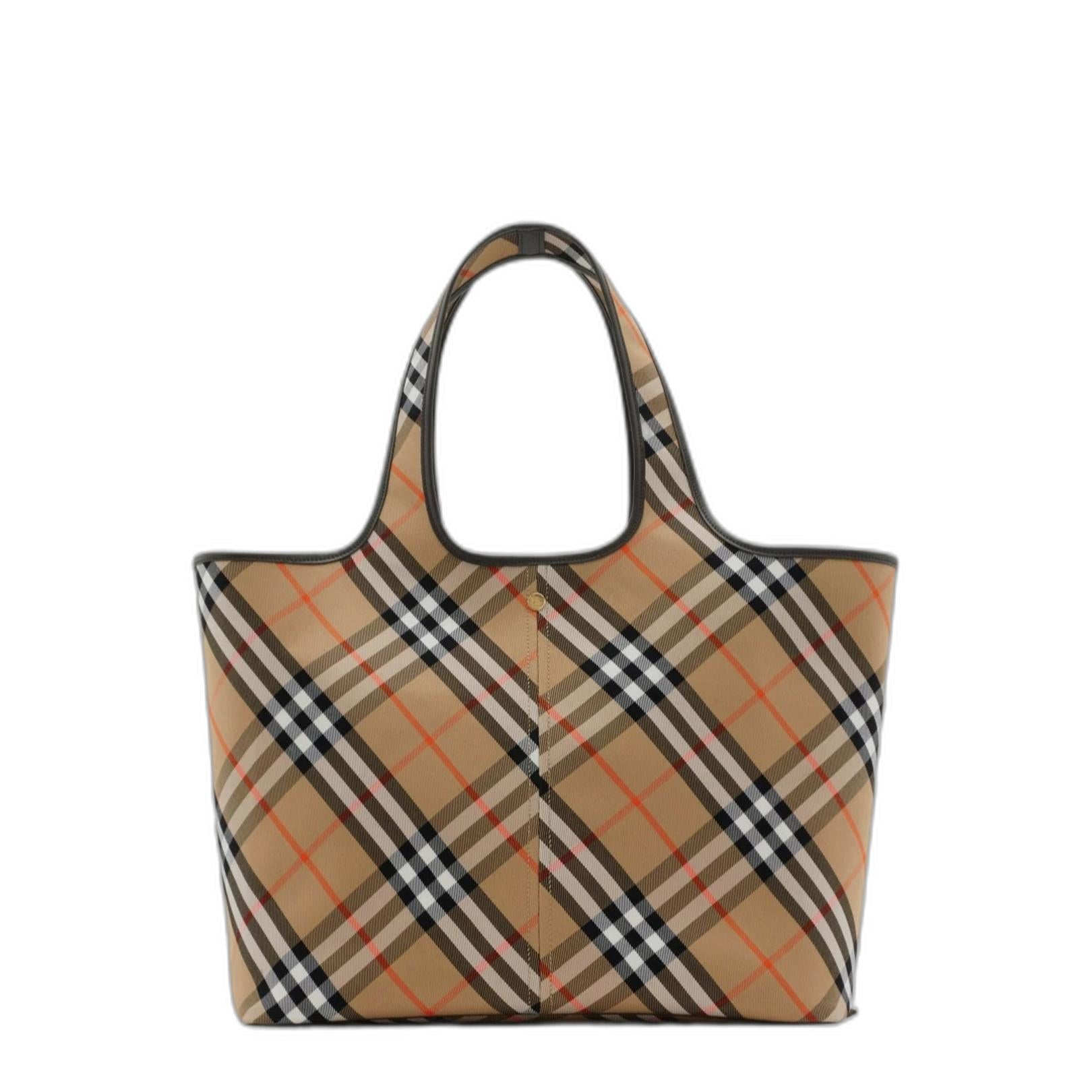 Medium Check Tote in Sand