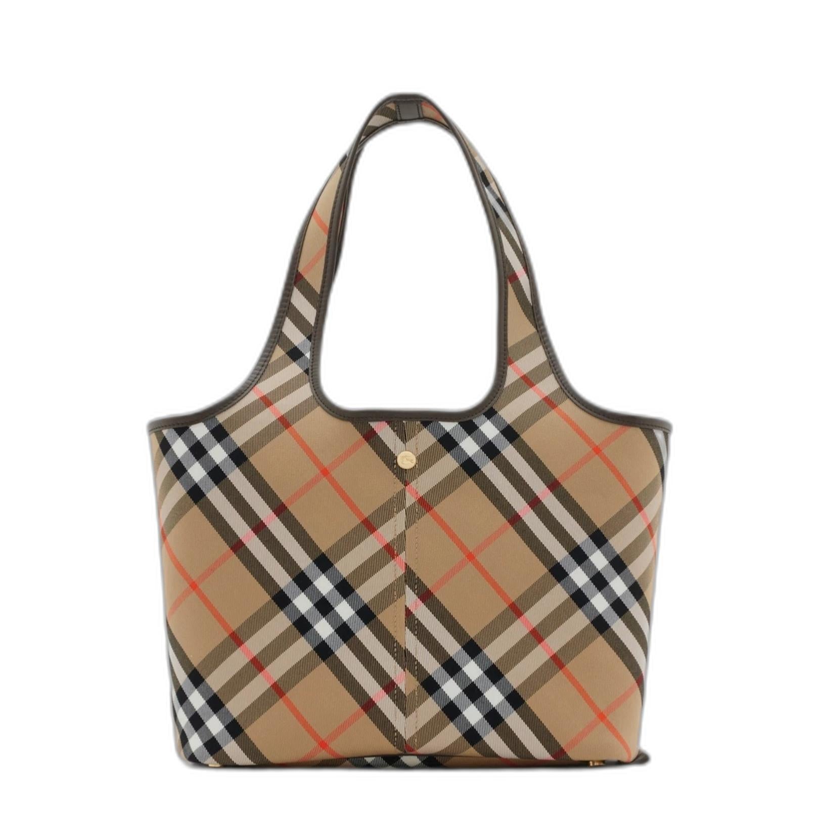 Small Check Tote in Sand