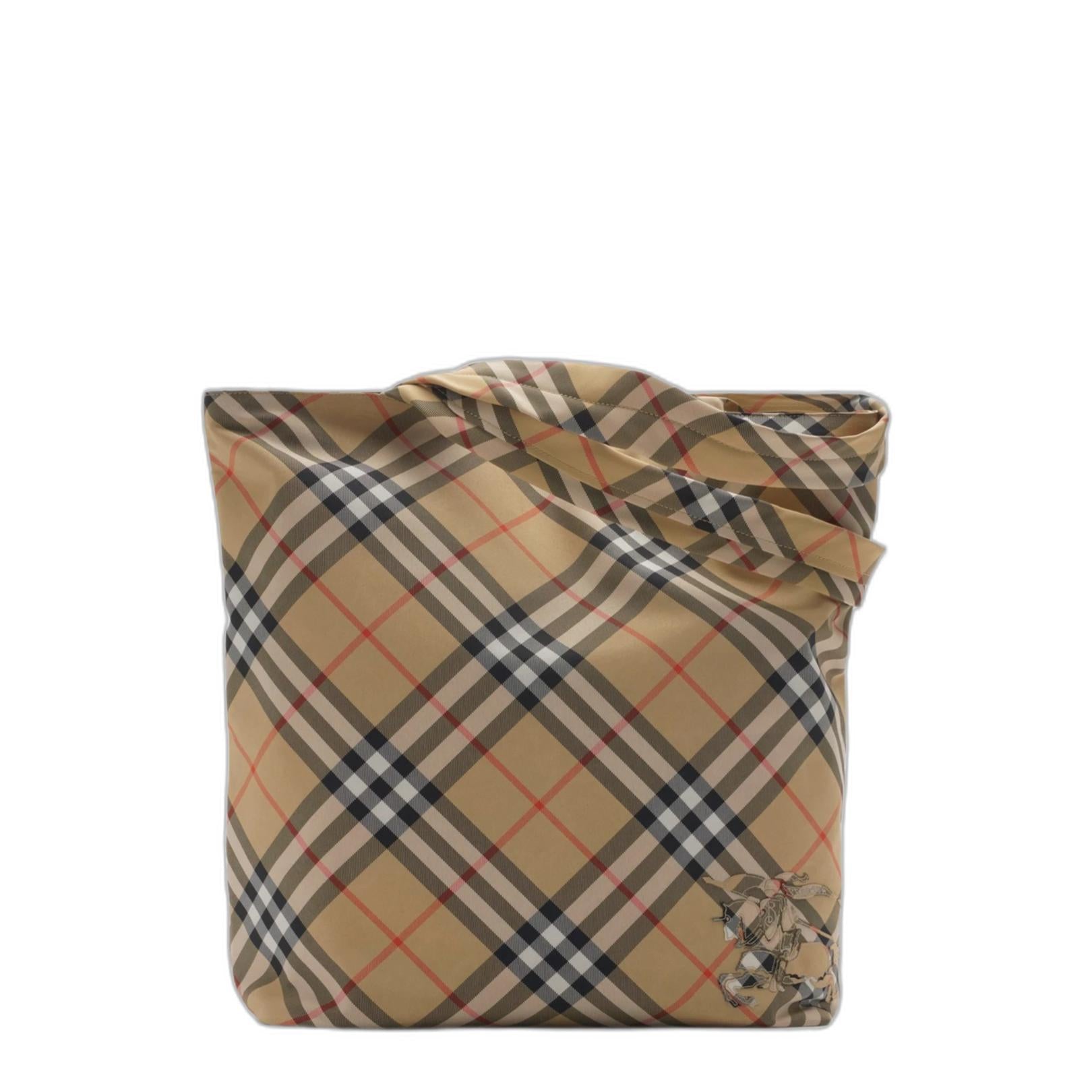 Check Tote Bag in Sand