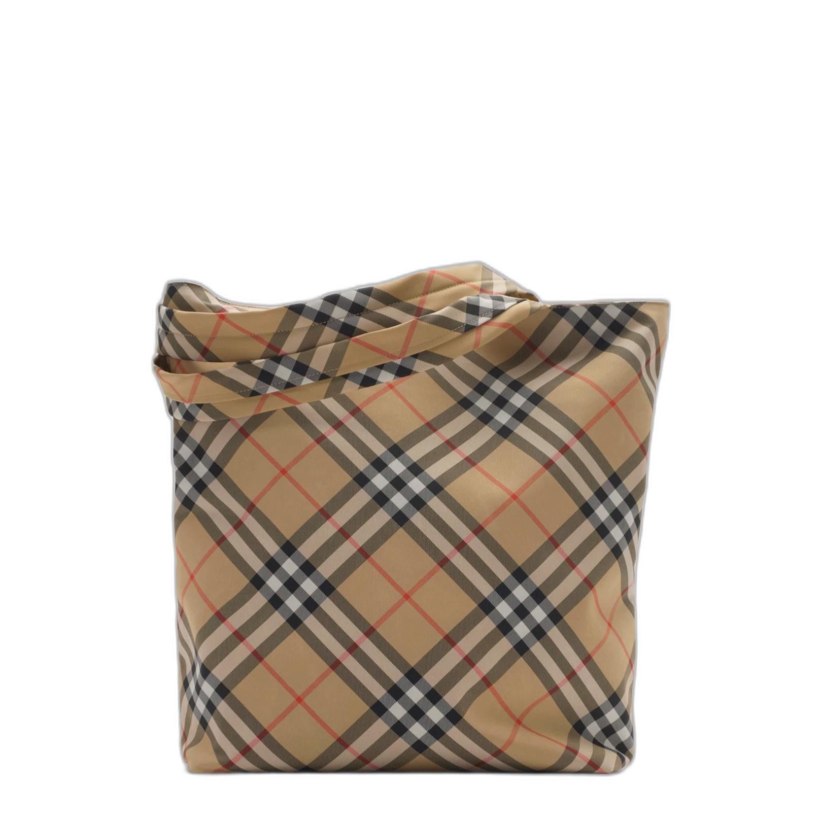 Check Tote Bag in Sand