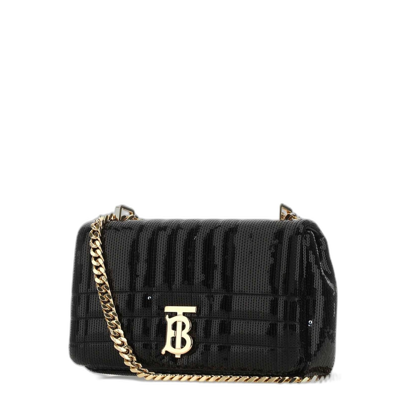 Sequinned Quilted Chain Linked Small Lola Bag