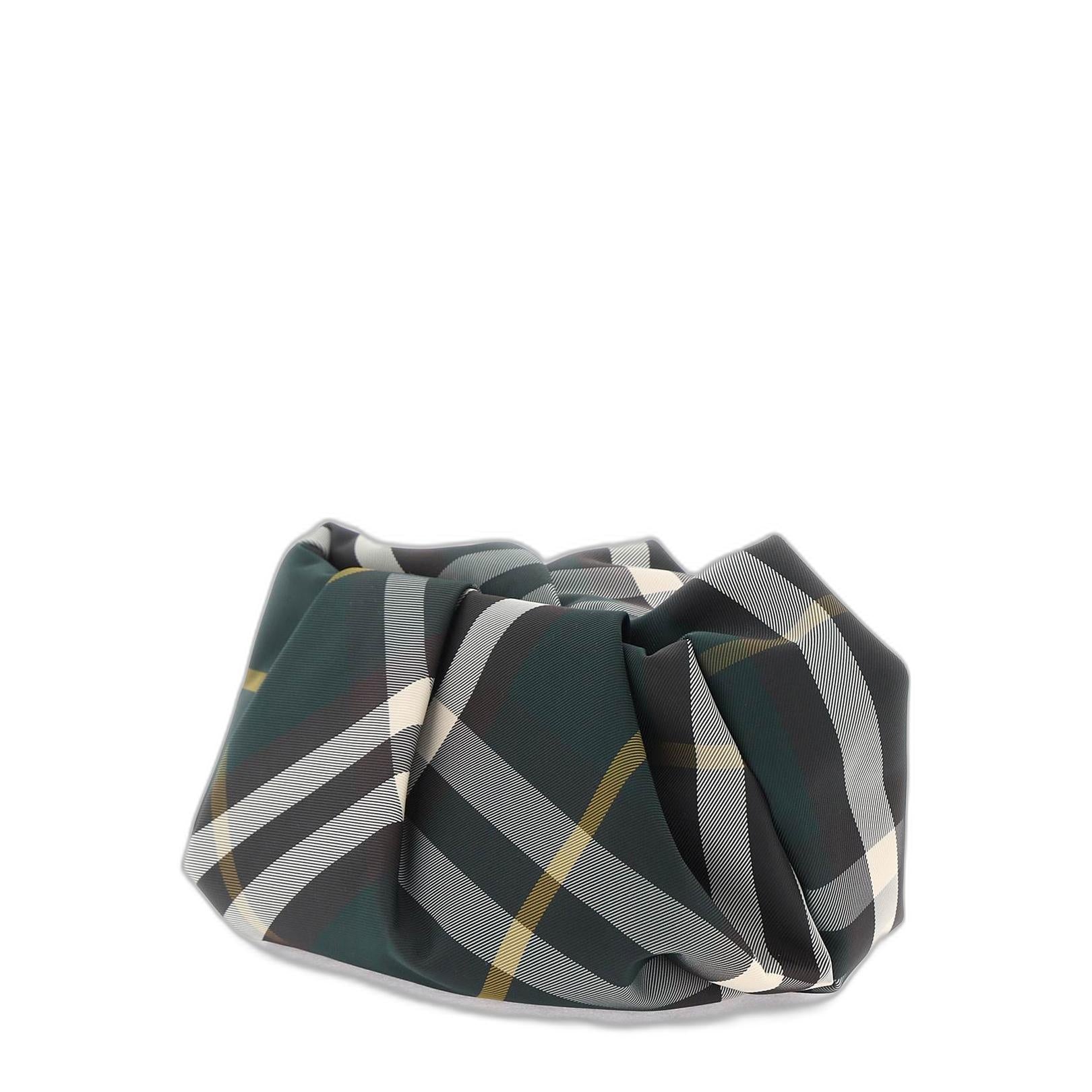 Rose Checkered Ruched Clutch Bag