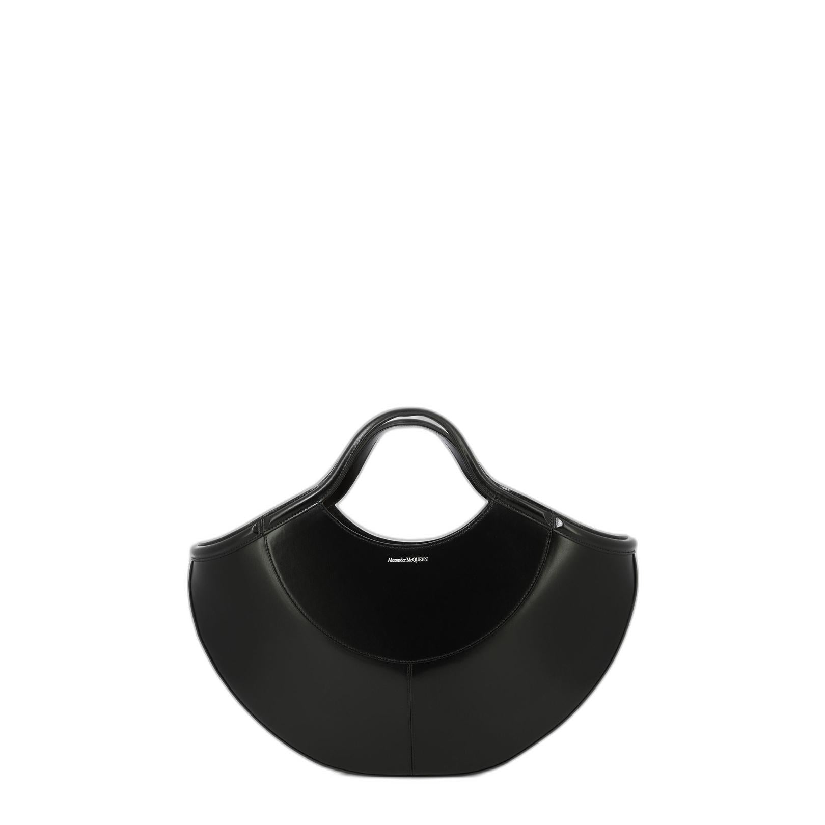 Black Leather Shopping Bag