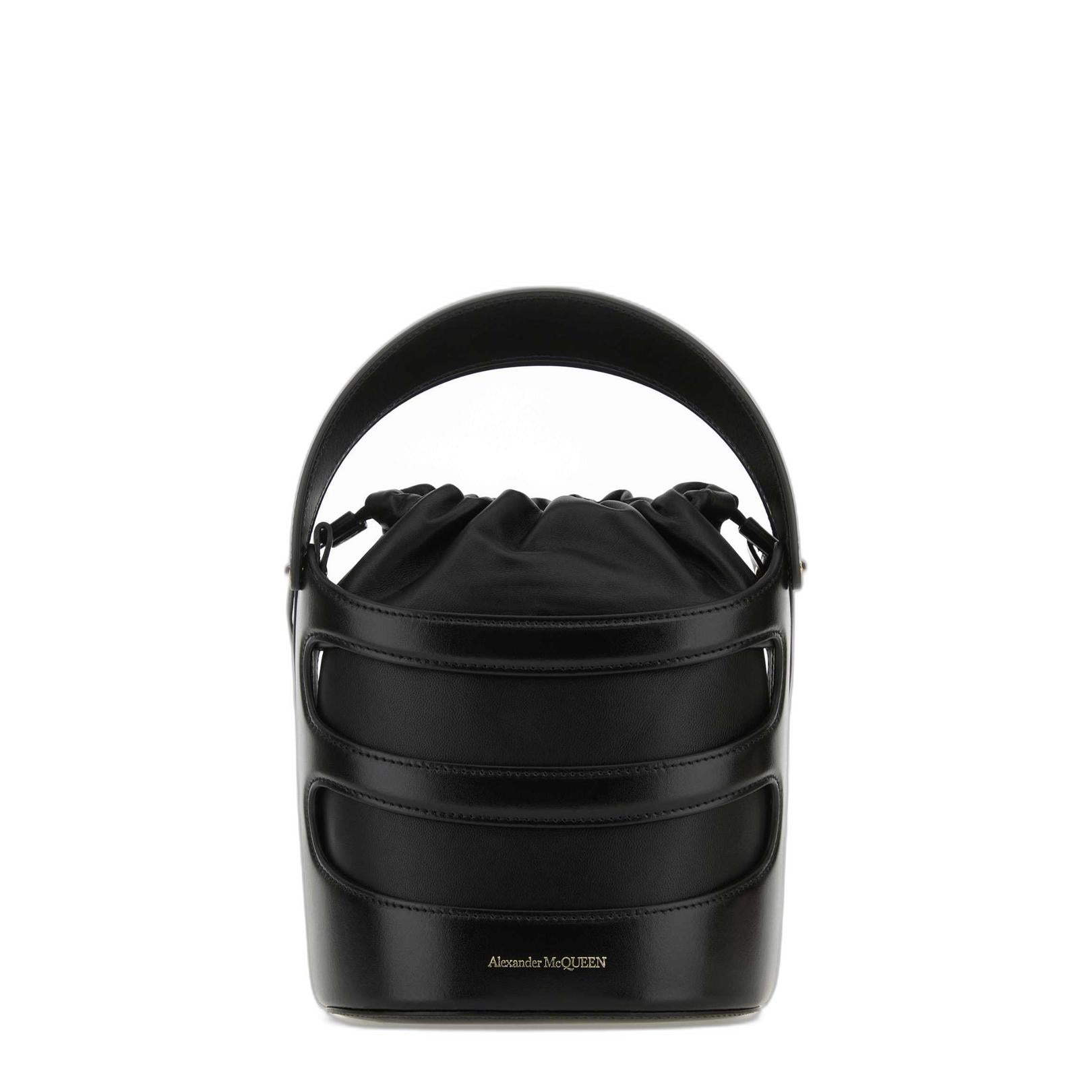 Black Leather The Rise Bucket Bag