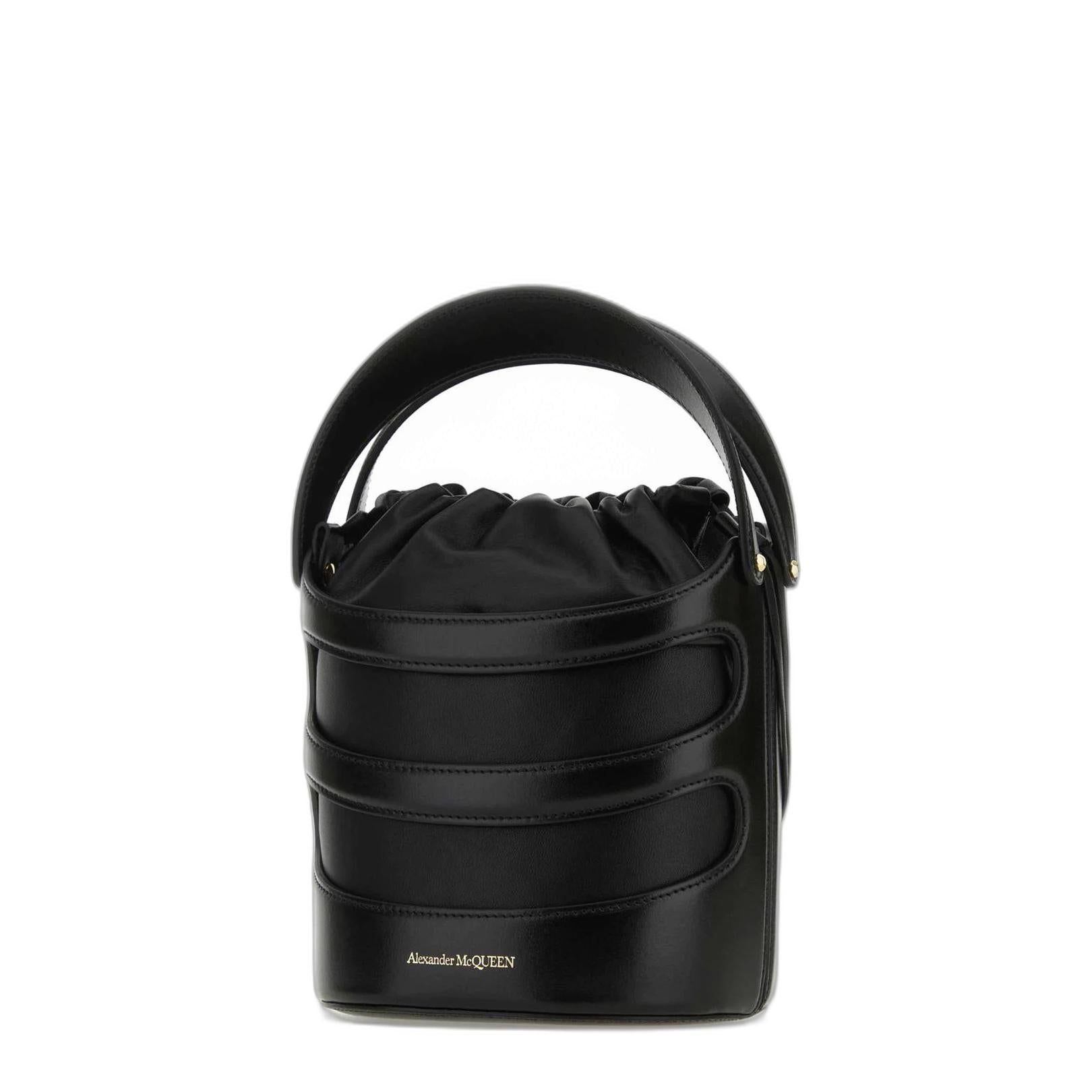 Black Leather The Rise Bucket Bag