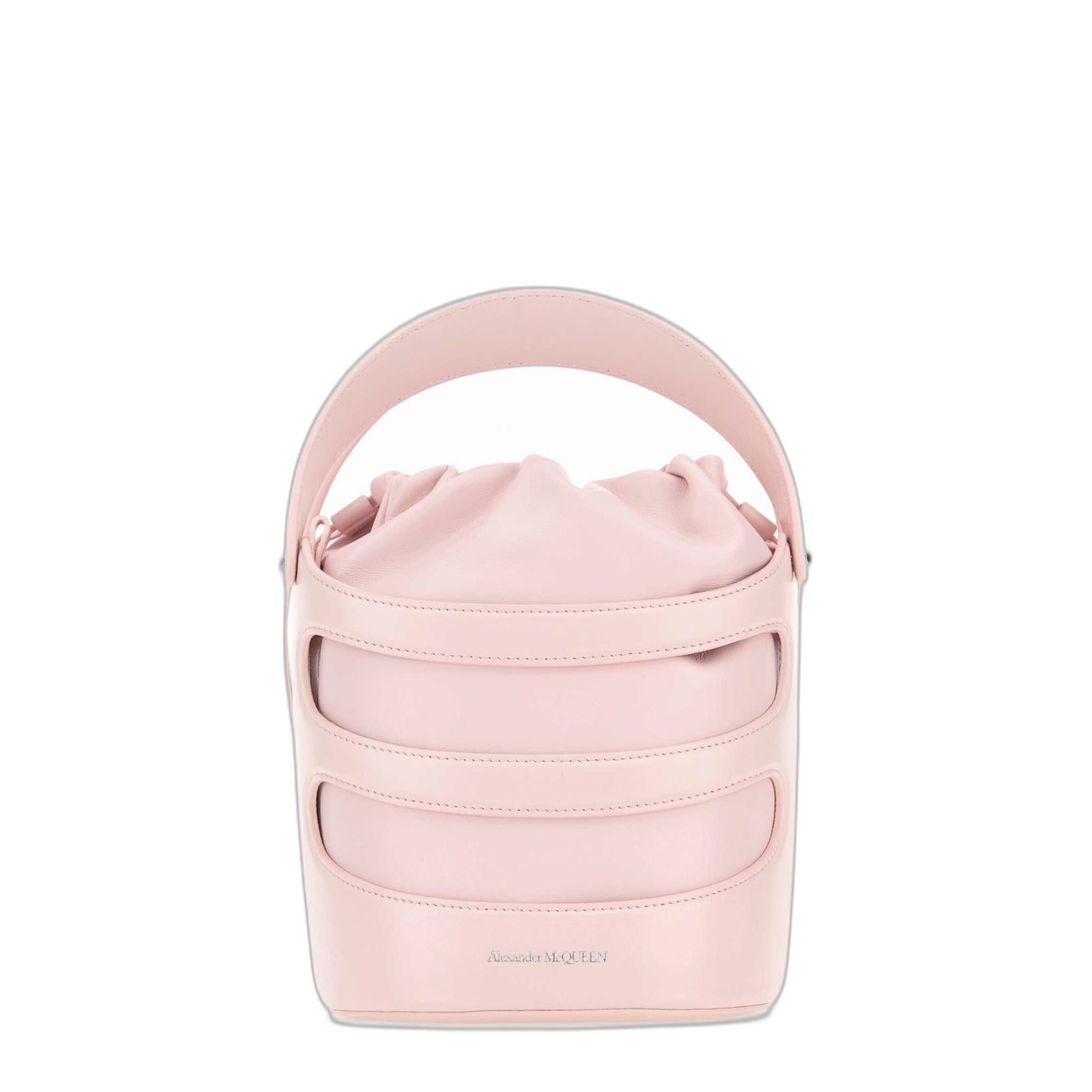 Pastel Pink Leather The Rise Bucket Bag