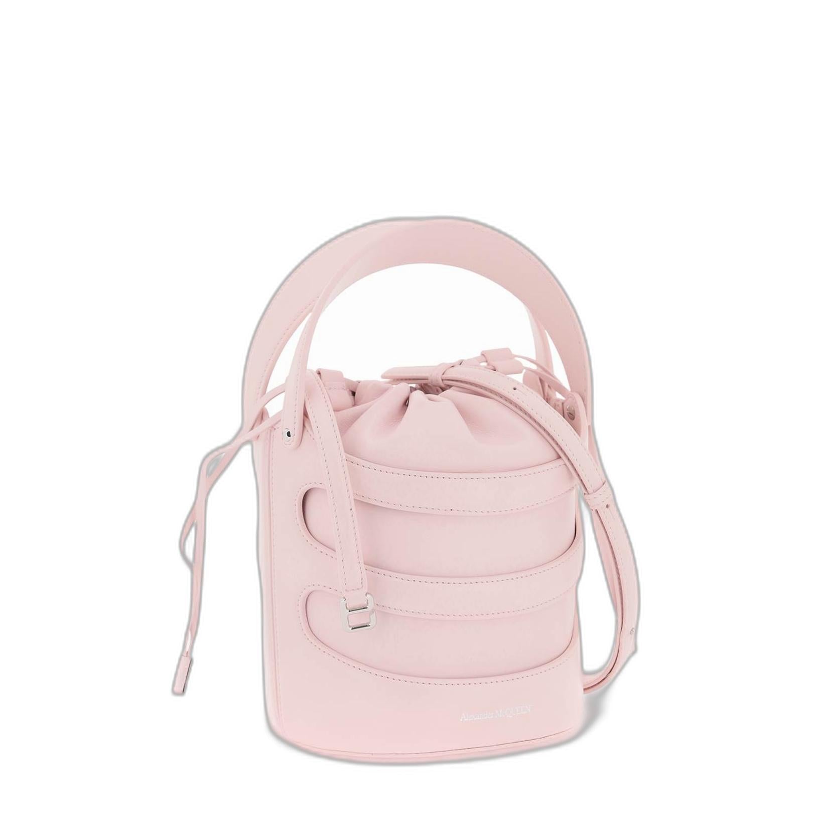 Pastel Pink Leather The Rise Bucket Bag