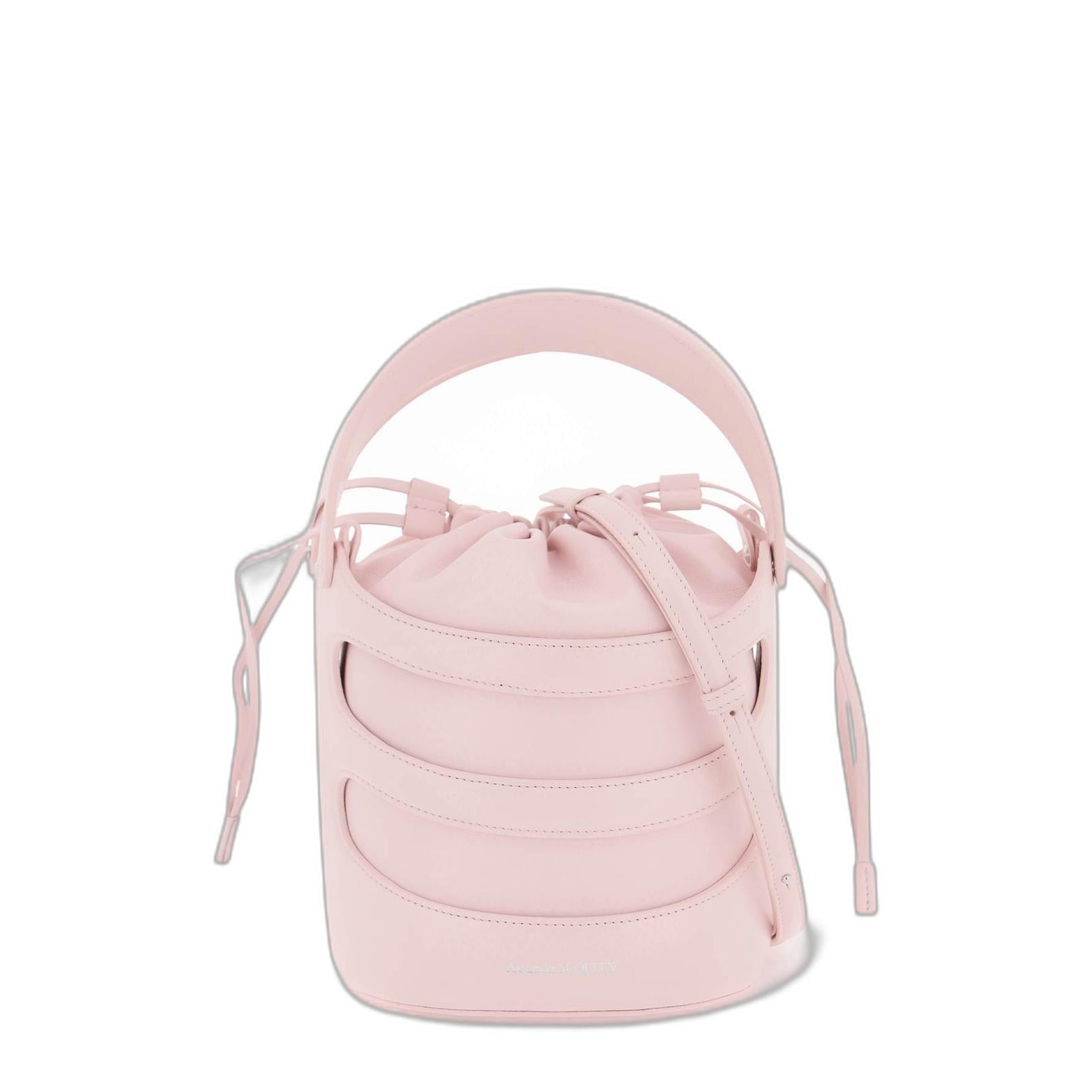 Pastel Pink Leather The Rise Bucket Bag
