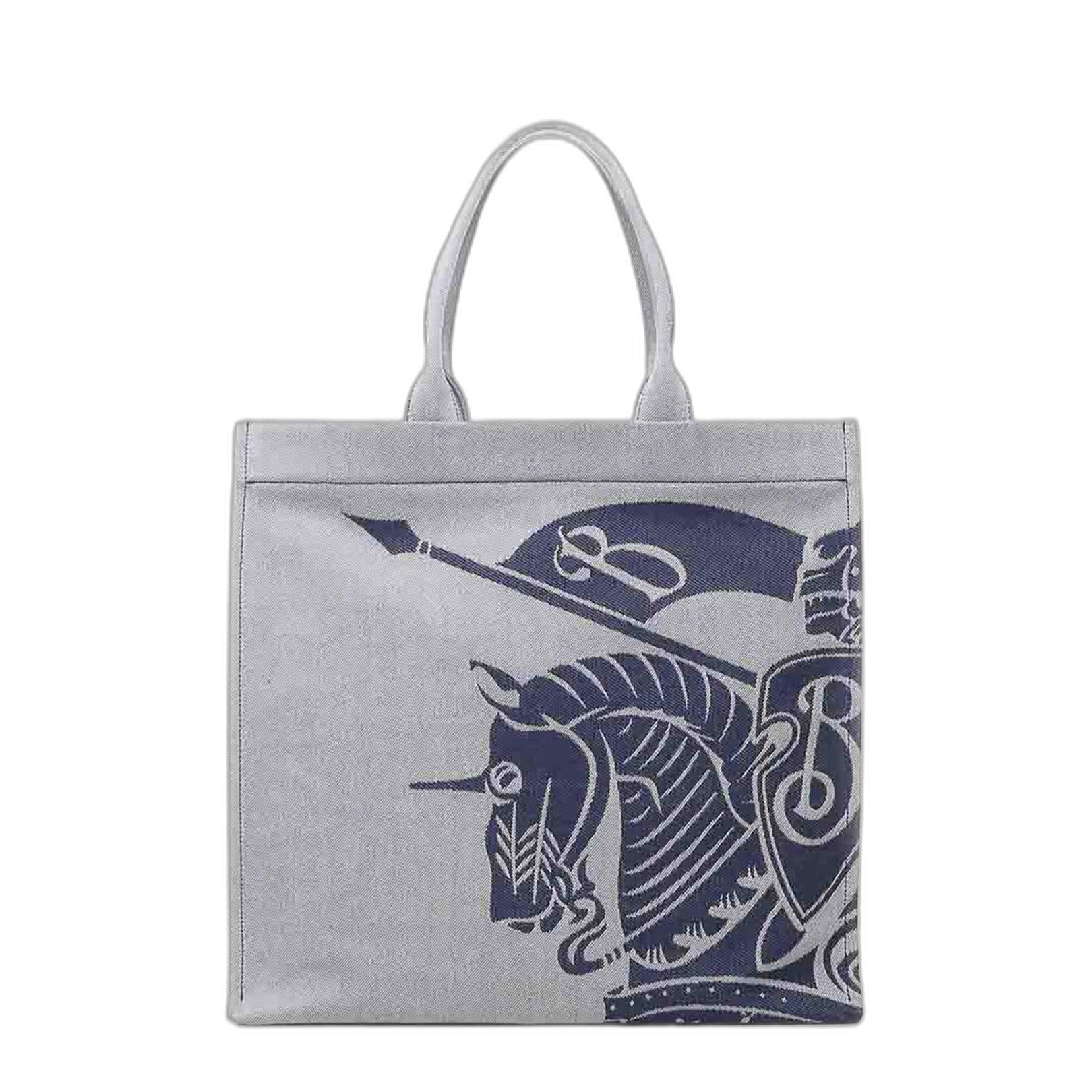 Equestrian Knight Motif Top Handle Bag