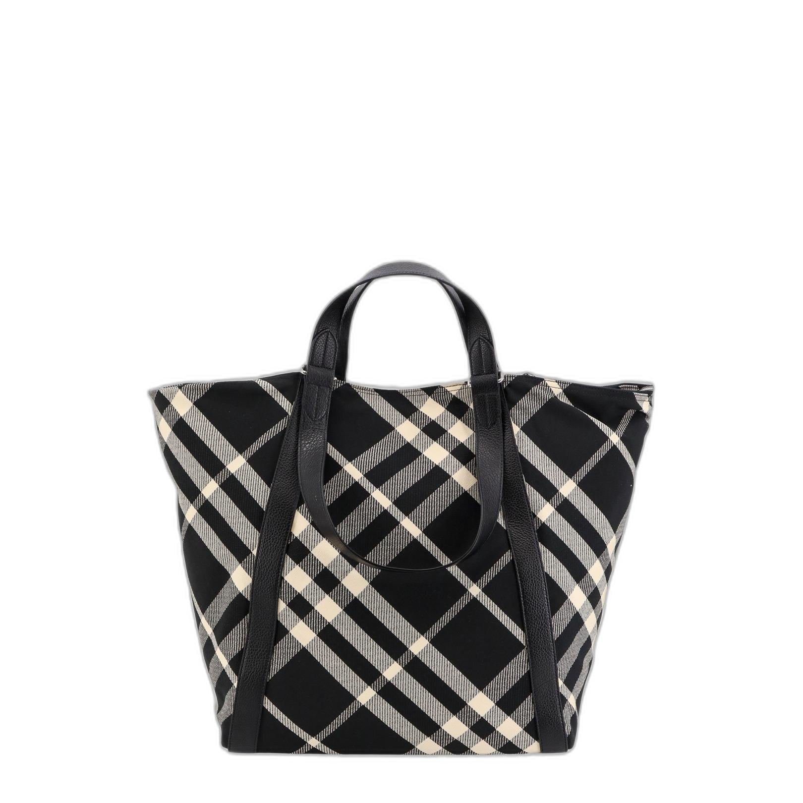 Check Jacquard Tote Bag