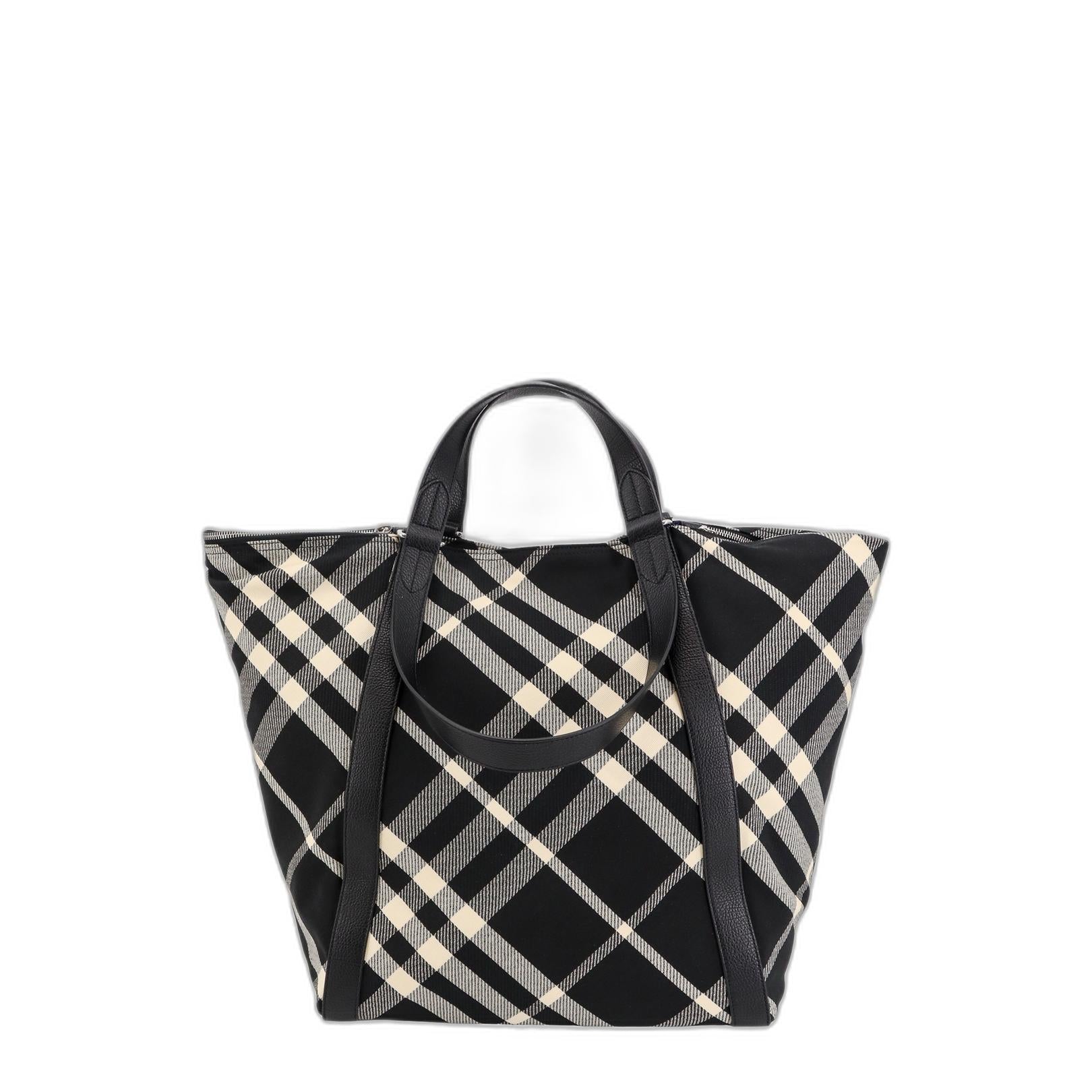 Check Jacquard Tote Bag