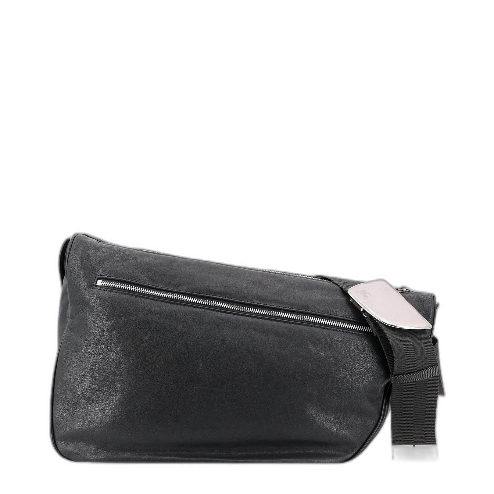 Slate Leather Shield Crossbody Bag