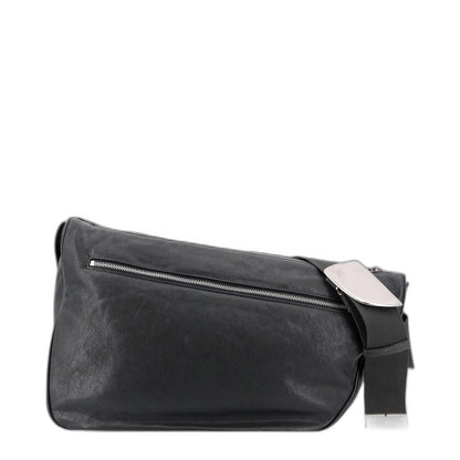 Slate Leather Shield Crossbody Bag