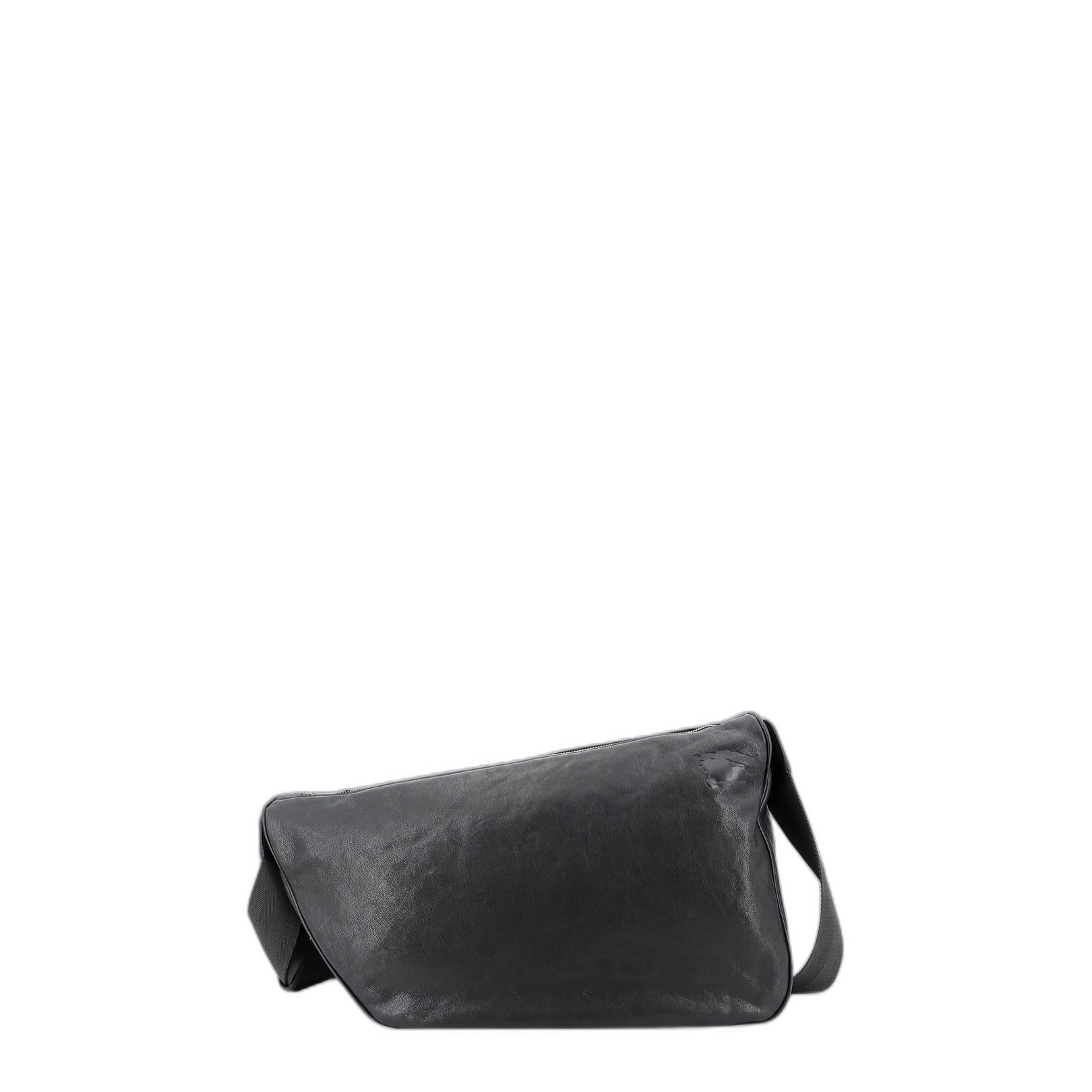 Slate Leather Shield Crossbody Bag