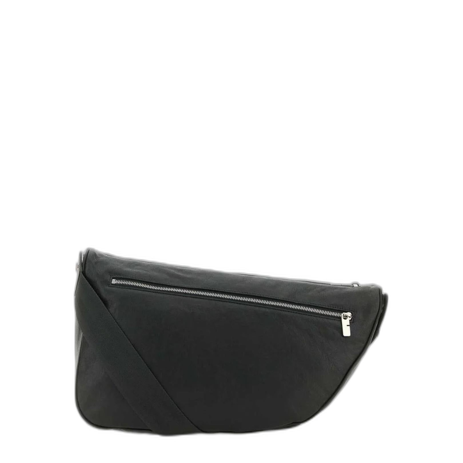 Slate Leather Shield Crossbody Bag