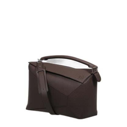 Large Puzzle Edge Bag In Grained Calfskin